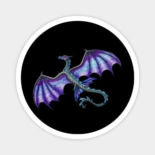 Flying Purple and Black Dragon Magnet